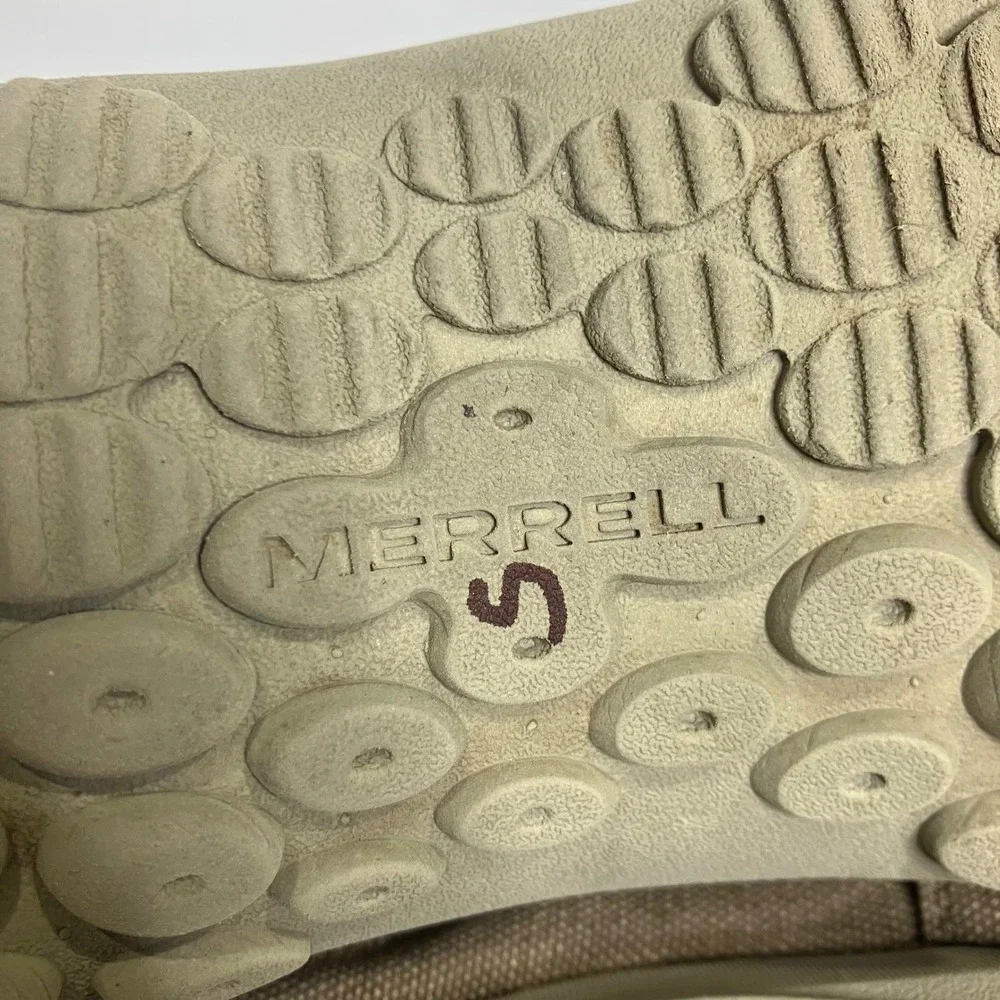 Merrell jungle‎ Ayer's moccasins tan canvas men's size 10 casual walking Neutral